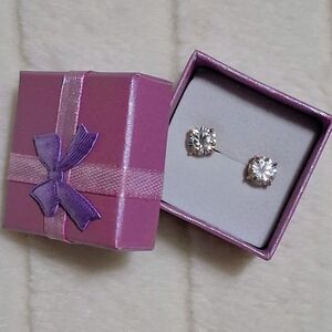 Rose Gold Over 925 SS Moissanite pushback studs